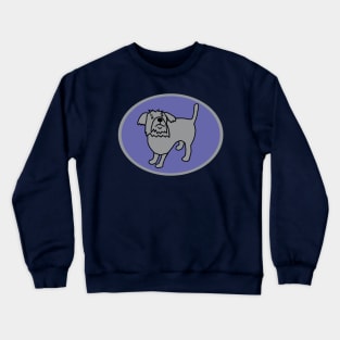 Ultimate Gray Puppy Dog on Very Peri Periwinkle Blue Oval Graphic Crewneck Sweatshirt